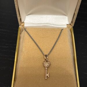 Pandora Rose Gold and Silver Key Necklace
